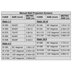 Prowite Manual Projection Screen 1.83 x 1.37 m (90 inch diagonal)