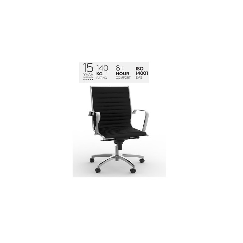 Metro Midback Chair - Black PU