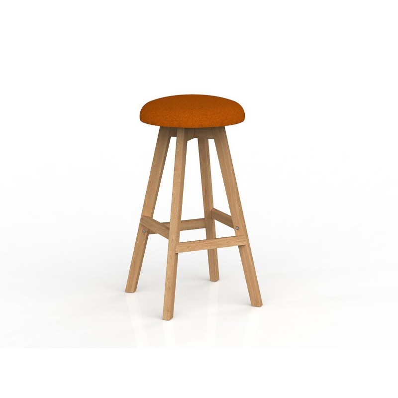 Luna Button Barstool Motion Felt Fabric